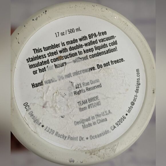 Rae Dunn TEAM BRIDE Insulated Stainless Steel Tumbler - 17oz. - Picture 6 of 6